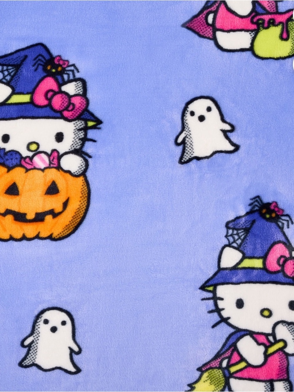 Hello Kitty Halloween Plush Throw - Lavender, Pink & White - Picture 4 of 9